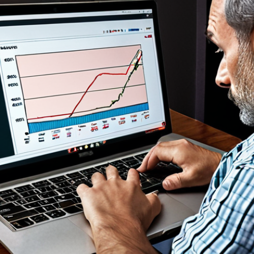 Home 23 **
A worried investor looking at a rapidly declining stock market chart on their laptop. Emphasize the common pitfalls: lack of knowledge, herd mentality, and investing everything in a single stock. Include subtle visual cues representing "experts" on social media giving bad advice. Use colors that convey anxiety and financial loss. Tone: cautionary.
**
