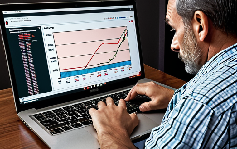 **

A worried investor looking at a rapidly declining stock market chart on their laptop. Emphasize the common pitfalls: lack of knowledge, herd mentality, and investing everything in a single stock. Include subtle visual cues representing "experts" on social media giving bad advice. Use colors that convey anxiety and financial loss. Tone: cautionary.

**