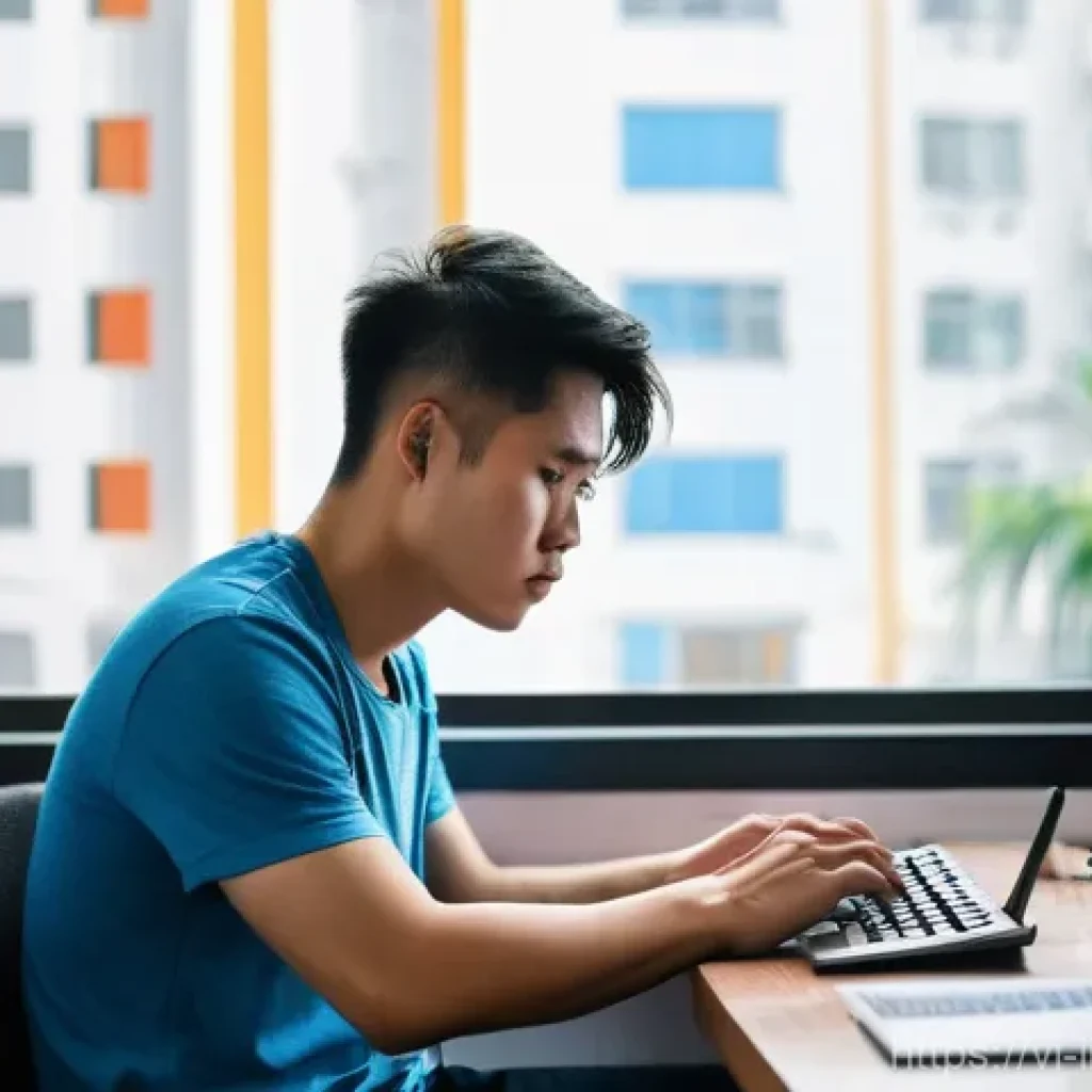 감정적 투자 오류 극복을 위한 일기 쓰기 - **Prompt 1: The Emotional Investor's Dilemma**
    Prompt: A young Vietnamese man, in his late 20s, ...